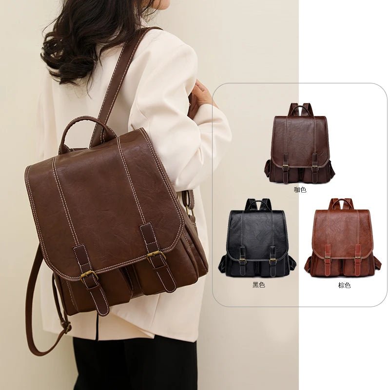Soft Faux Leather Vintage Backpack - More than a backpack