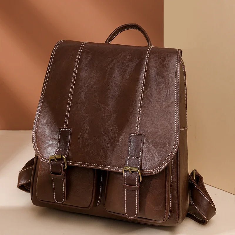 Soft Faux Leather Vintage Backpack - More than a backpack