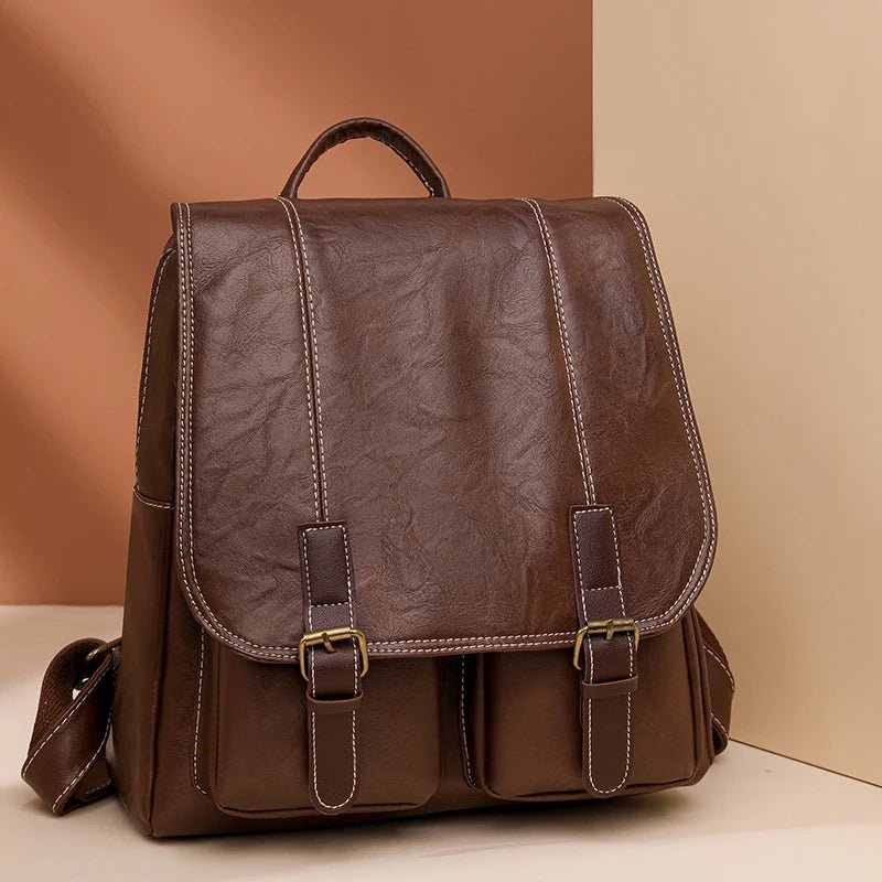 Soft Faux Leather Vintage Backpack - More than a backpack