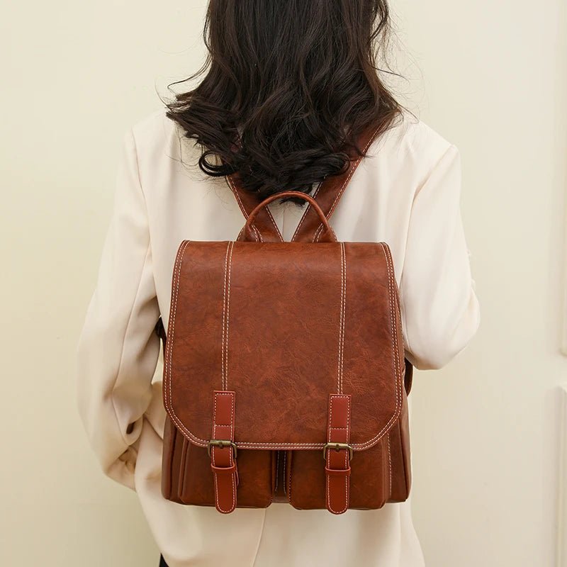 Soft Faux Leather Vintage Backpack - More than a backpack