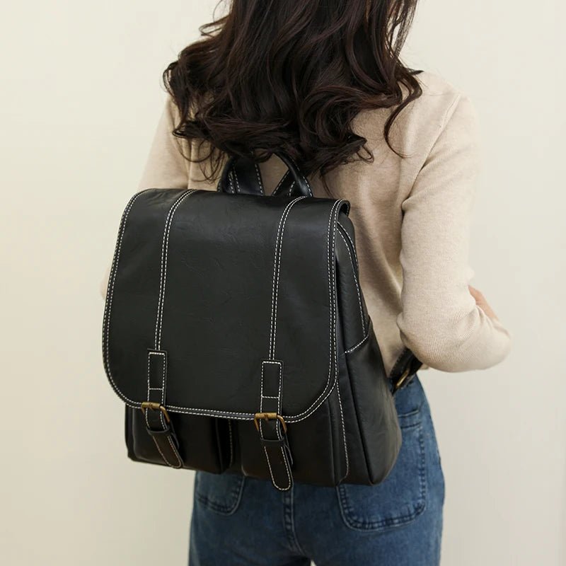 Soft Faux Leather Vintage Backpack - More than a backpack