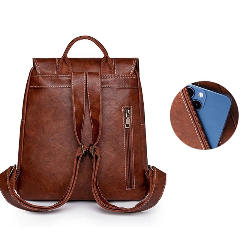 Soft Faux Leather Vintage Backpack - More than a backpack