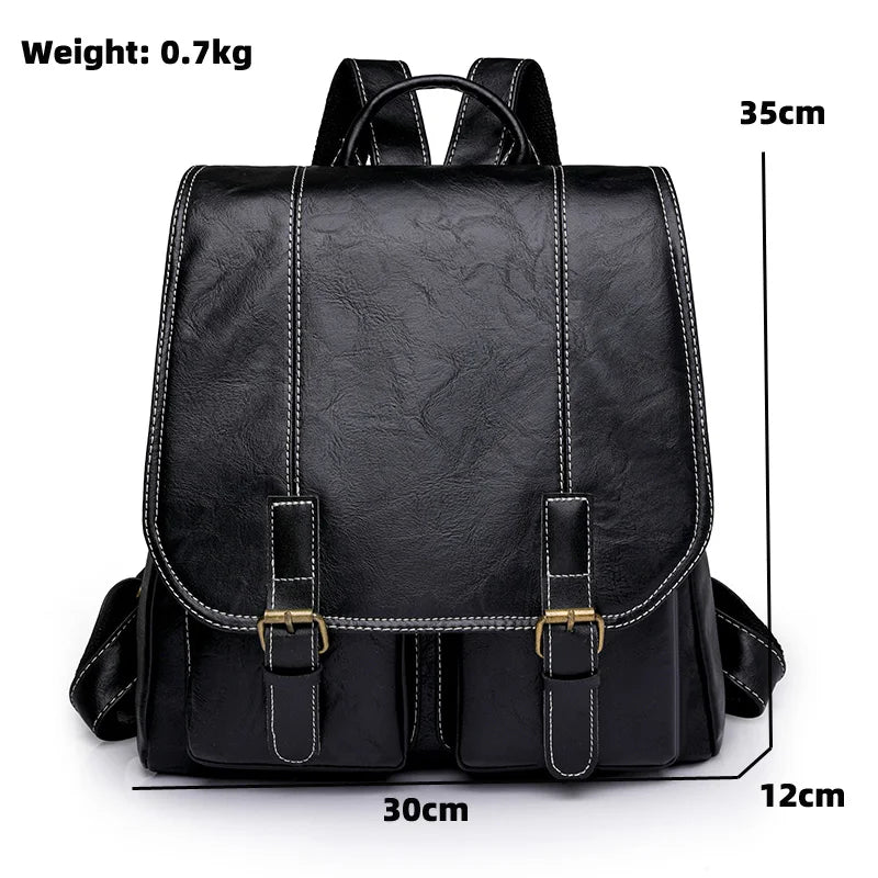 Soft Faux Leather Vintage Backpack - More than a backpack