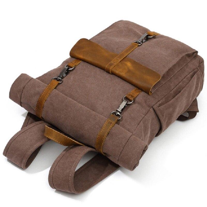 Canvas and Leather Roll-Top Vintage Backpack - More than a backpack