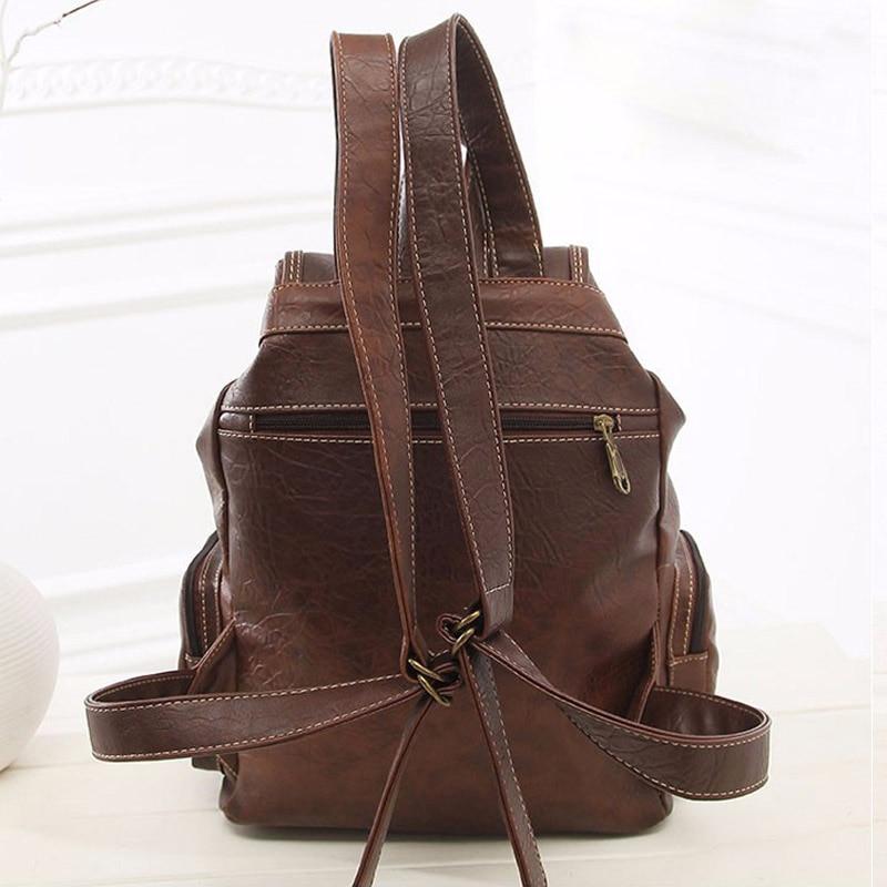 Vintage Faux Leather Drawstring Backpack - More than a backpack