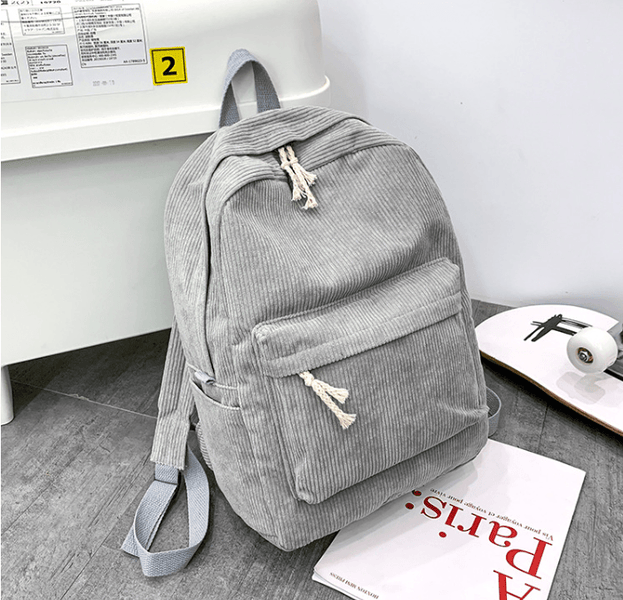 Women s Striped Soft Fabric Corduroy Backpack More than a backpack