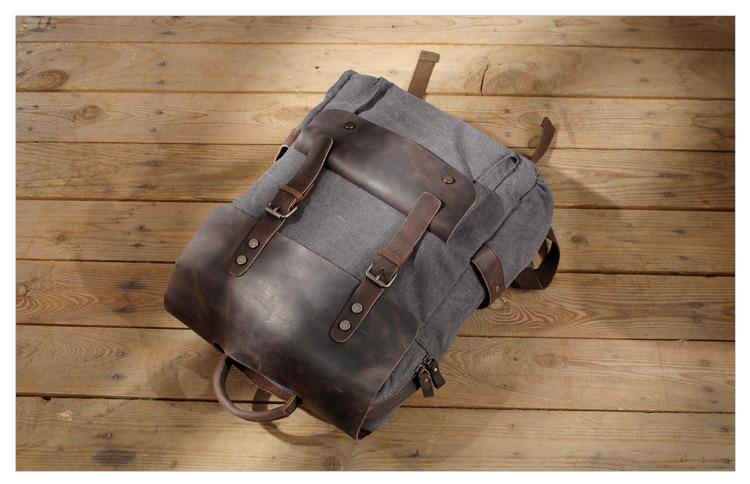 Vintage Leather & Canvas Backpack - More than a backpack